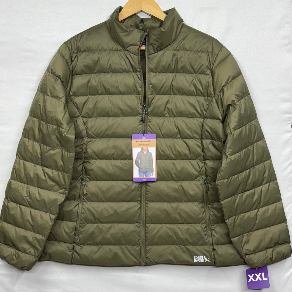 Eddie Bauer Womens Down 650 Packable Lightweight Jacket Green XXL - Picture 3 of 16